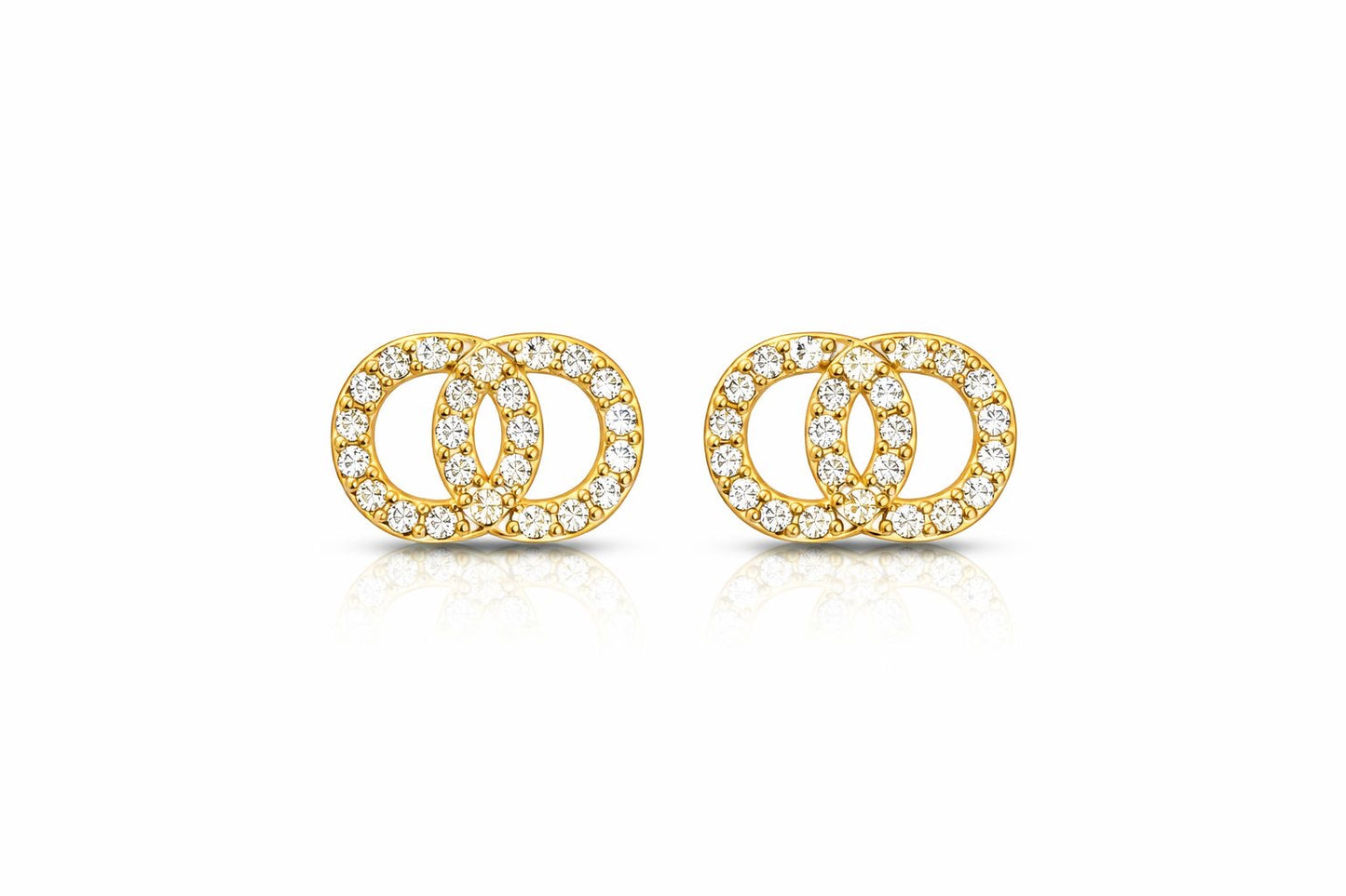 Ohrringe „Isabella“ – Elegante Gold-Ohrstecker im funkelnden Diamanten