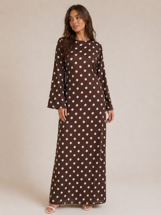 Polka Dot Abaya mit schnüren 