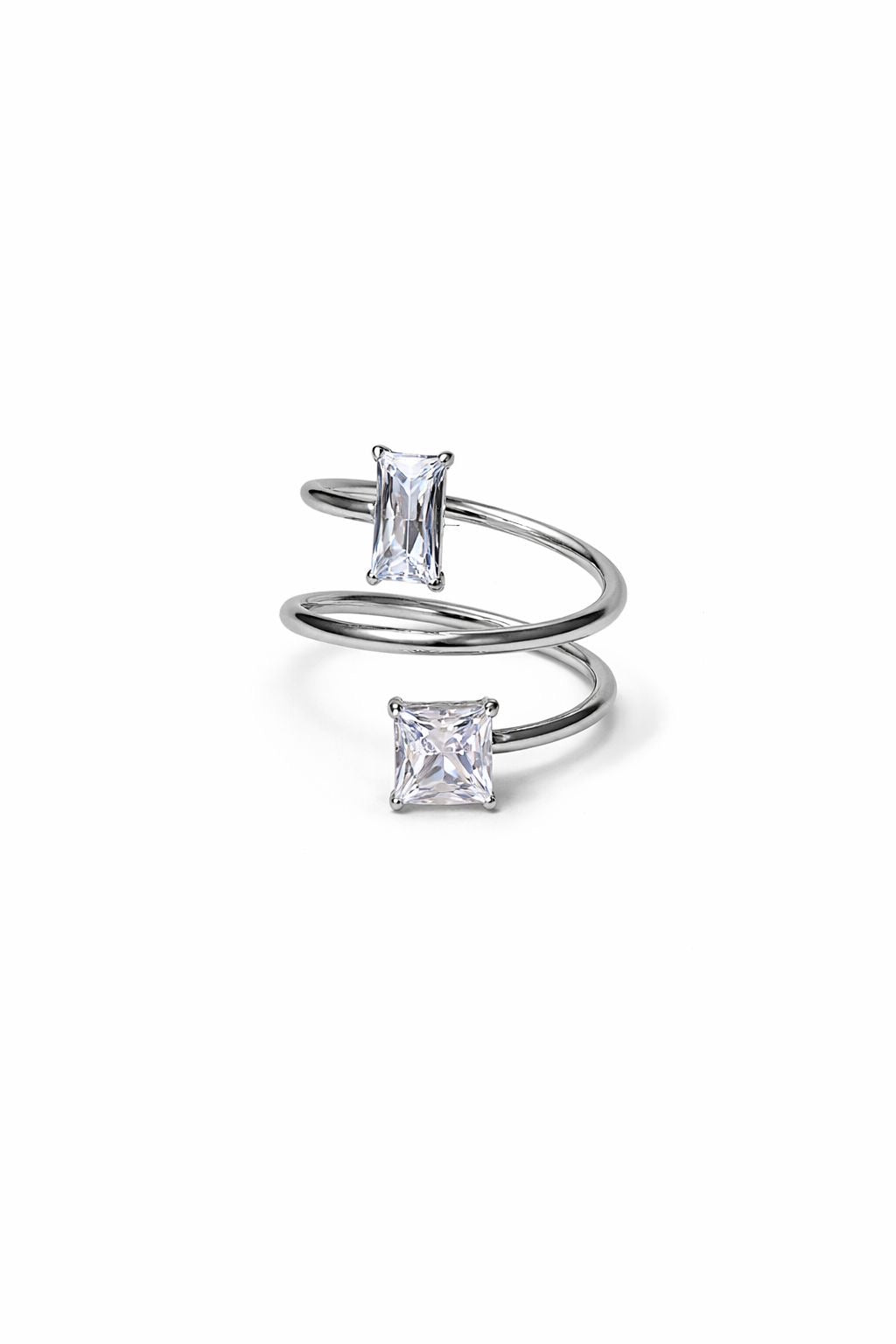 Ring „Alica“ – Eleganter Spiralring mit funkelnden Kristallen