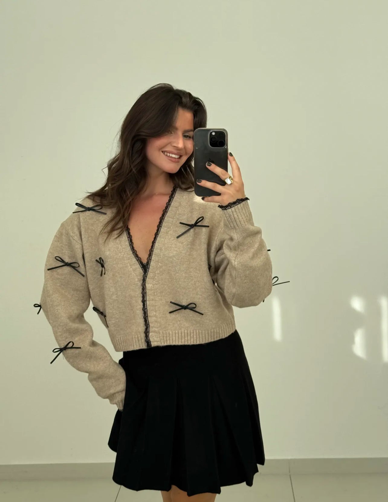 Strick-Pullover mit Schleifen