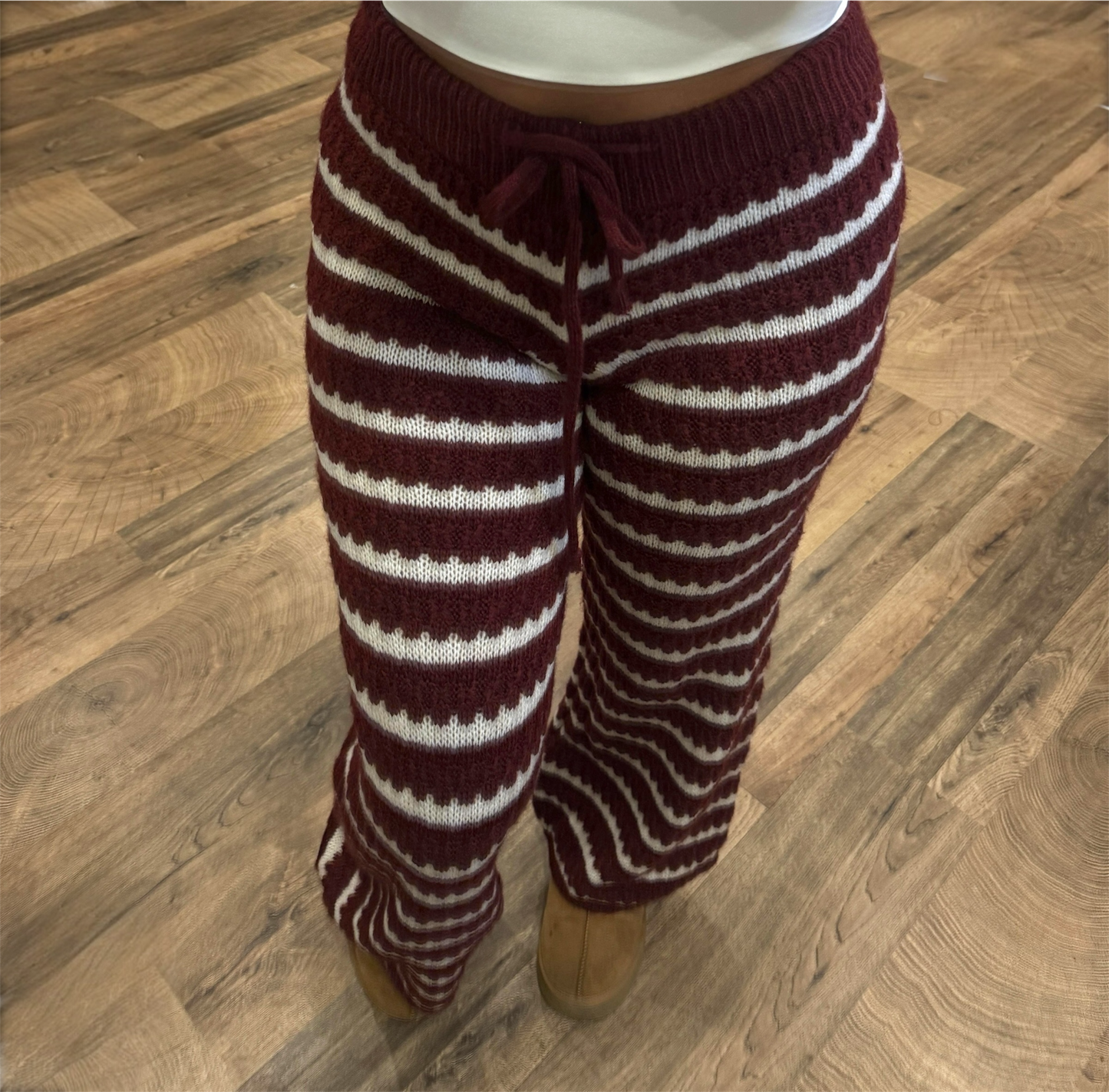 „Cozy Knit Stripes“ Super gemütliche Strickhose