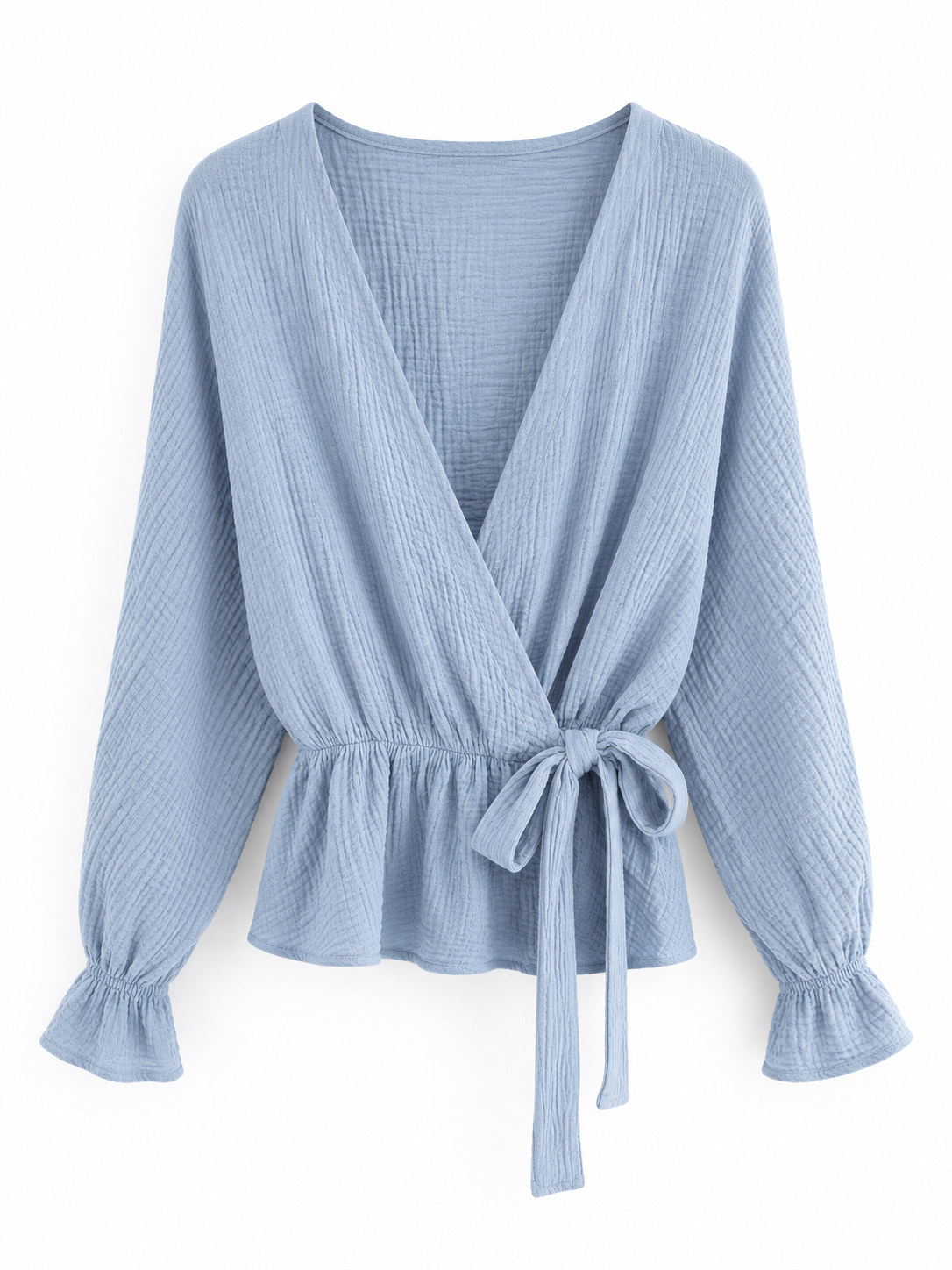 Musselin Wickelbluse mit Bindeband