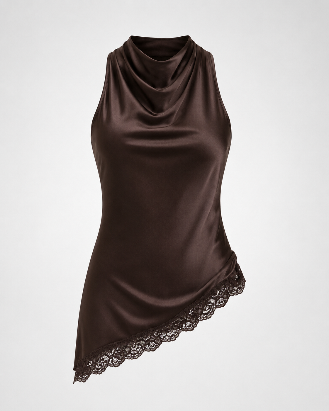 Luxe Satin Top mit Spitze
