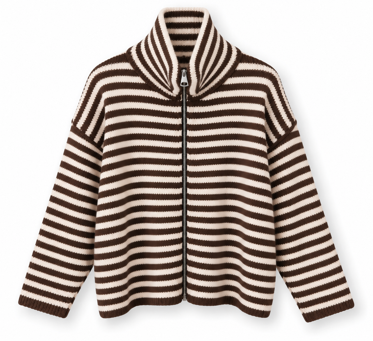 Striped ZIP Cardigan