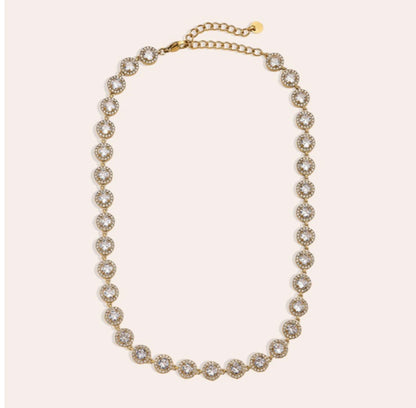 „Lumina“  Funkelnde Rundstein Halskette