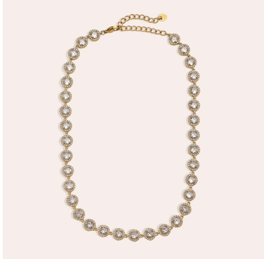 „Lumina“  Funkelnde Rundstein Halskette