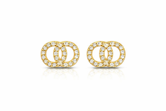 Ohrringe „Isabella“ – Elegante Gold-Ohrstecker im funkelnden Diamanten