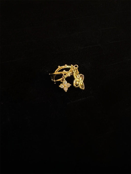 Goldener Ring Eliana – Eleganter Goldring mit Schmetterlings- & Blüten-Diamanten