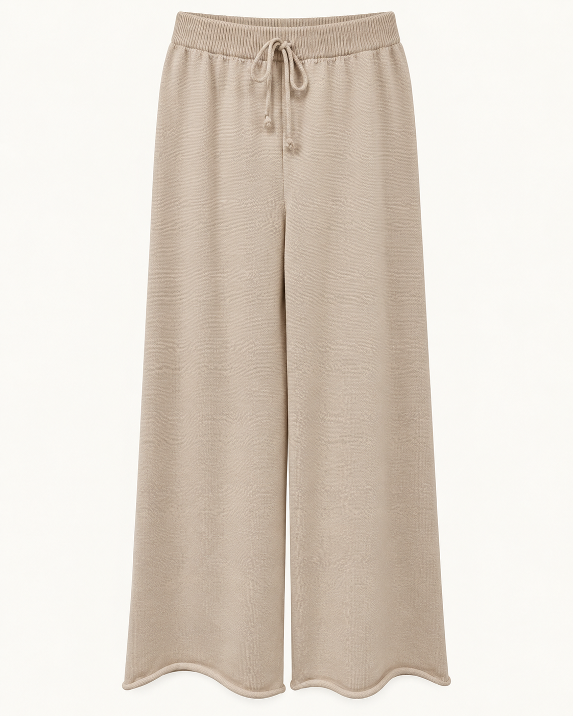 Weite Strickhose mit Bindebund
