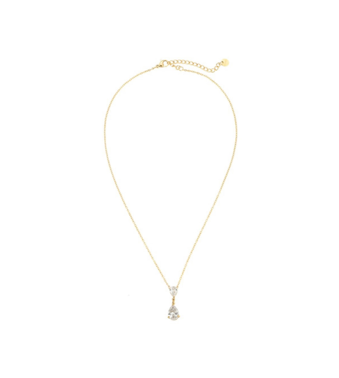 „Celeste“ vergoldete Kette mit funkelndem Tropfenanhänger