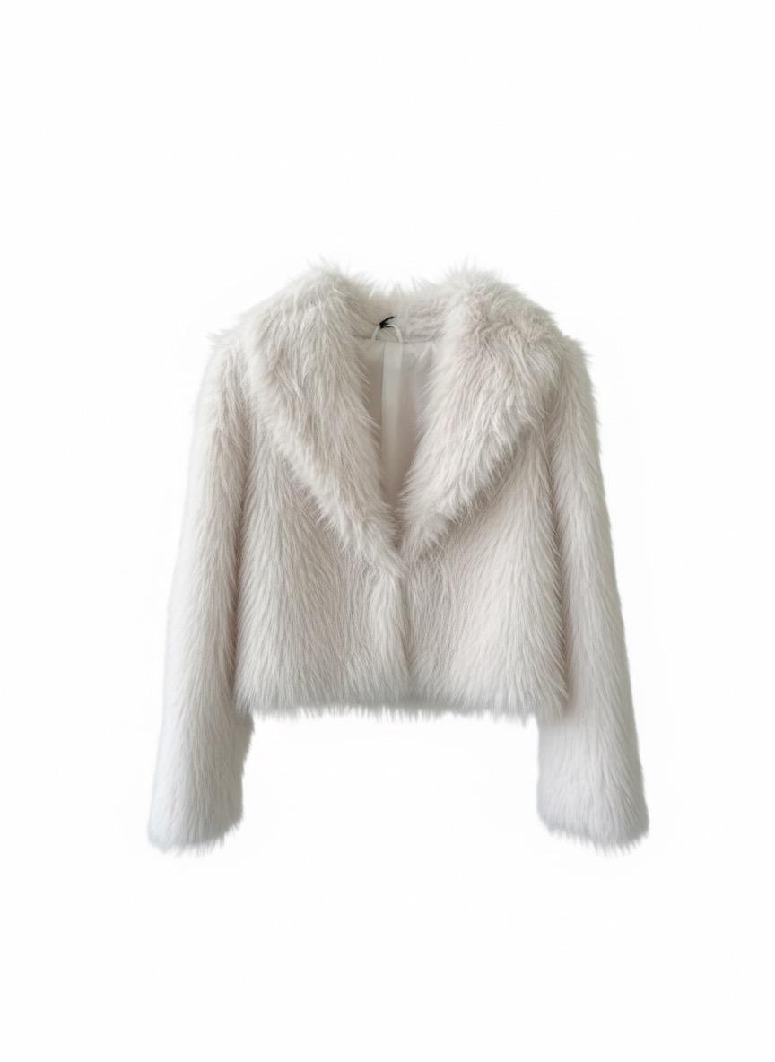 Cropped Kunstfelljacke „Amara“