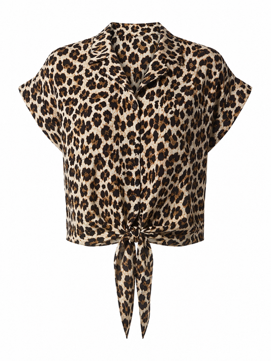 Bluse Sofia – Trendige Leo-Bluse zum Binden