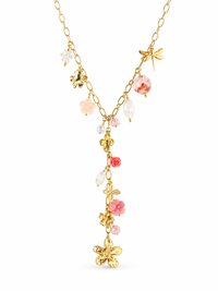 Golden Bloom Charm Y Kette in Vers. Farben