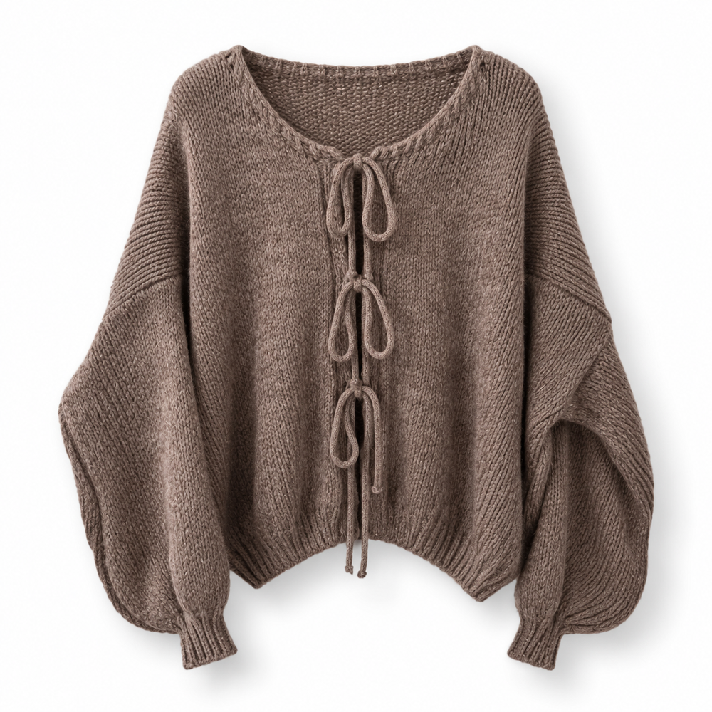 „Mirelle“ - Strickpullover mit Schnürdetails- in verschiedenen Farben