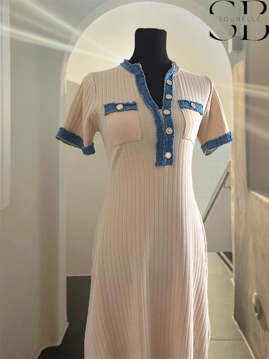 Kleid mit Denim-Details