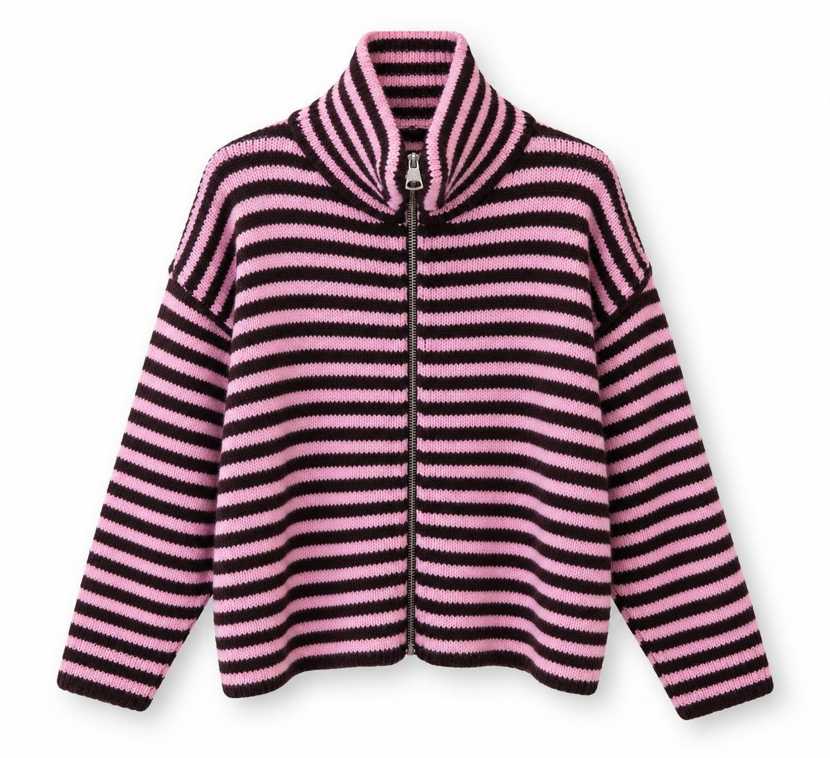Striped ZIP Cardigan