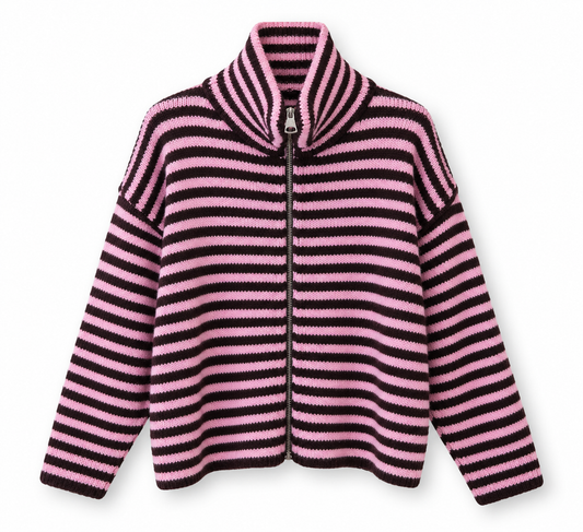 Striped ZIP Cardigan