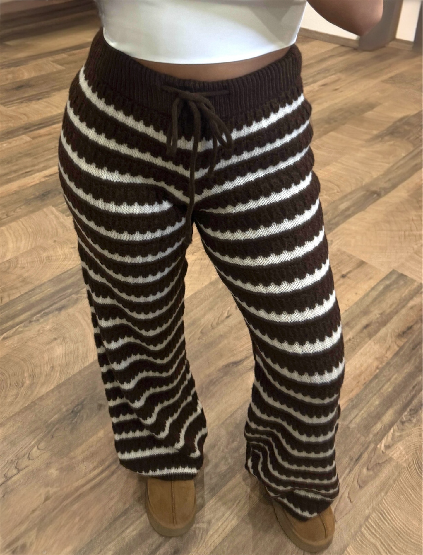 „Cozy Knit Stripes“  Super gemütliche Strickhose
