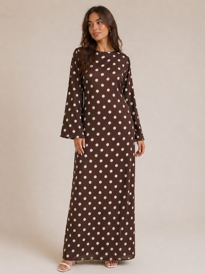 Polka Dot Abaya mit schnüren ￼￼