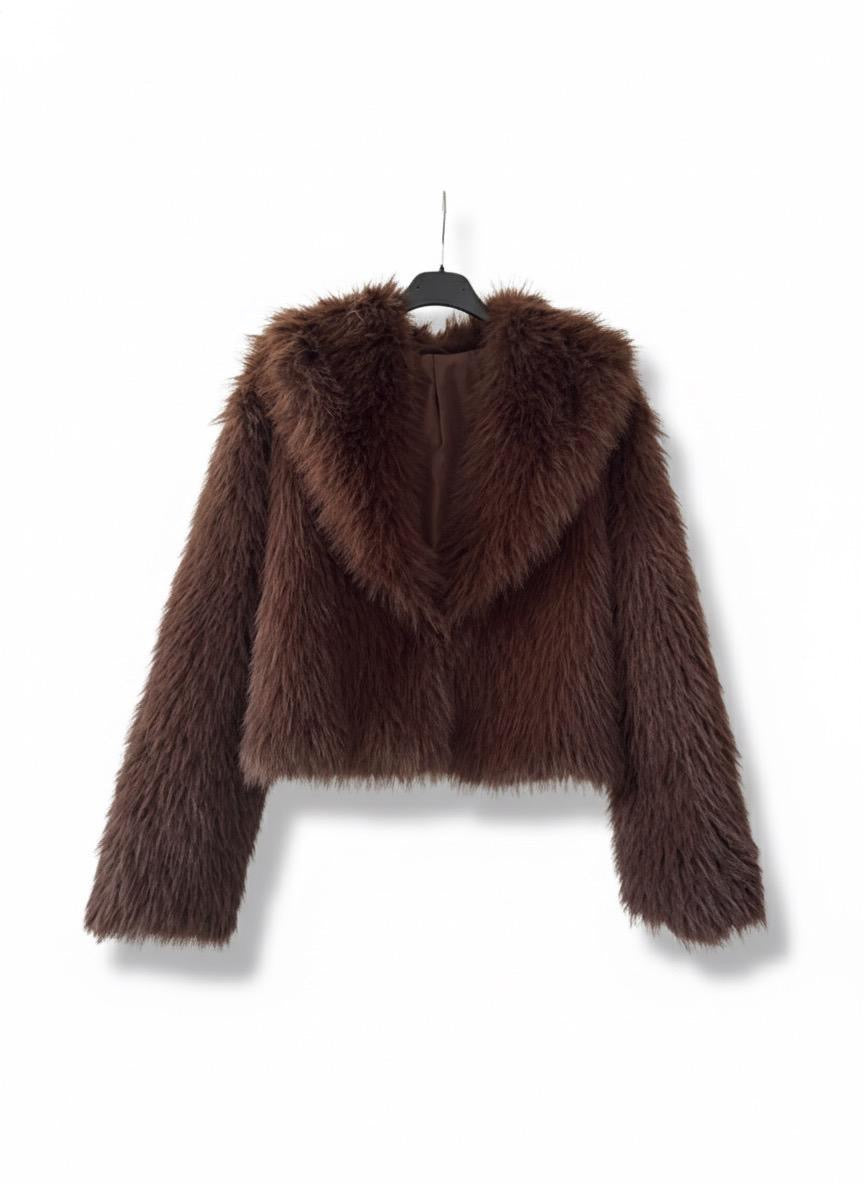 Cropped Kunstfelljacke „Amara“