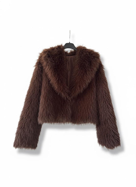Cropped Kunstfelljacke „Amara“