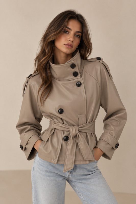 Kunstleder Trenchcoat