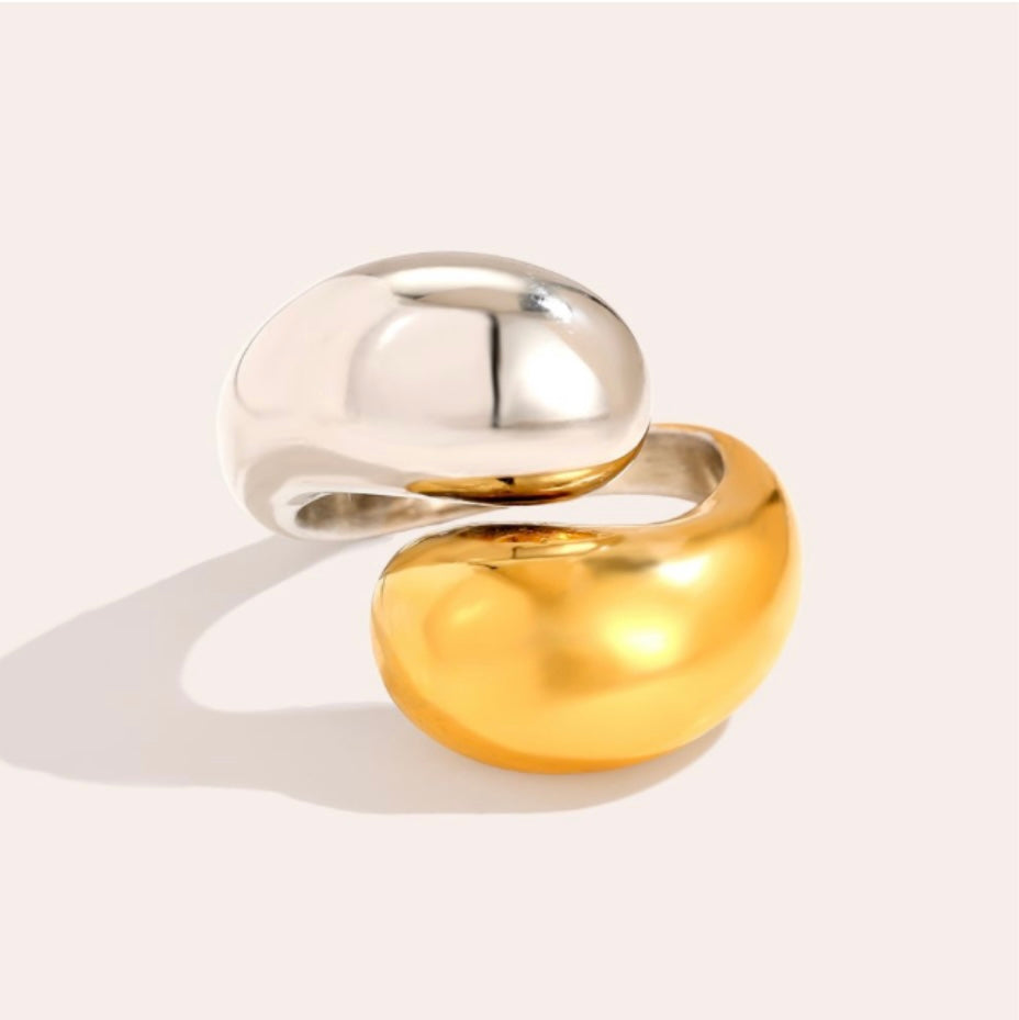 „Mira Bold“  Glänzender Open Ring in Gold/Silber