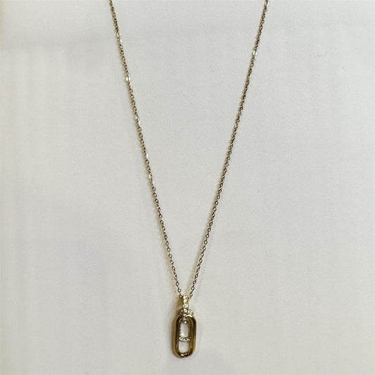Halskette „Luciana“ – Elegante Goldkette mit modernem Kristallanhänger