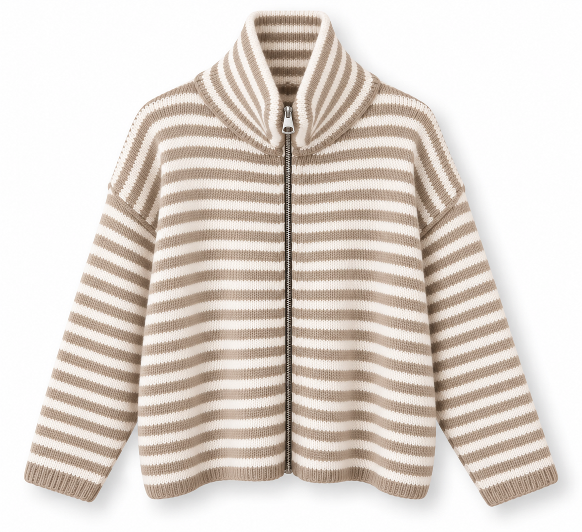 Striped ZIP Cardigan