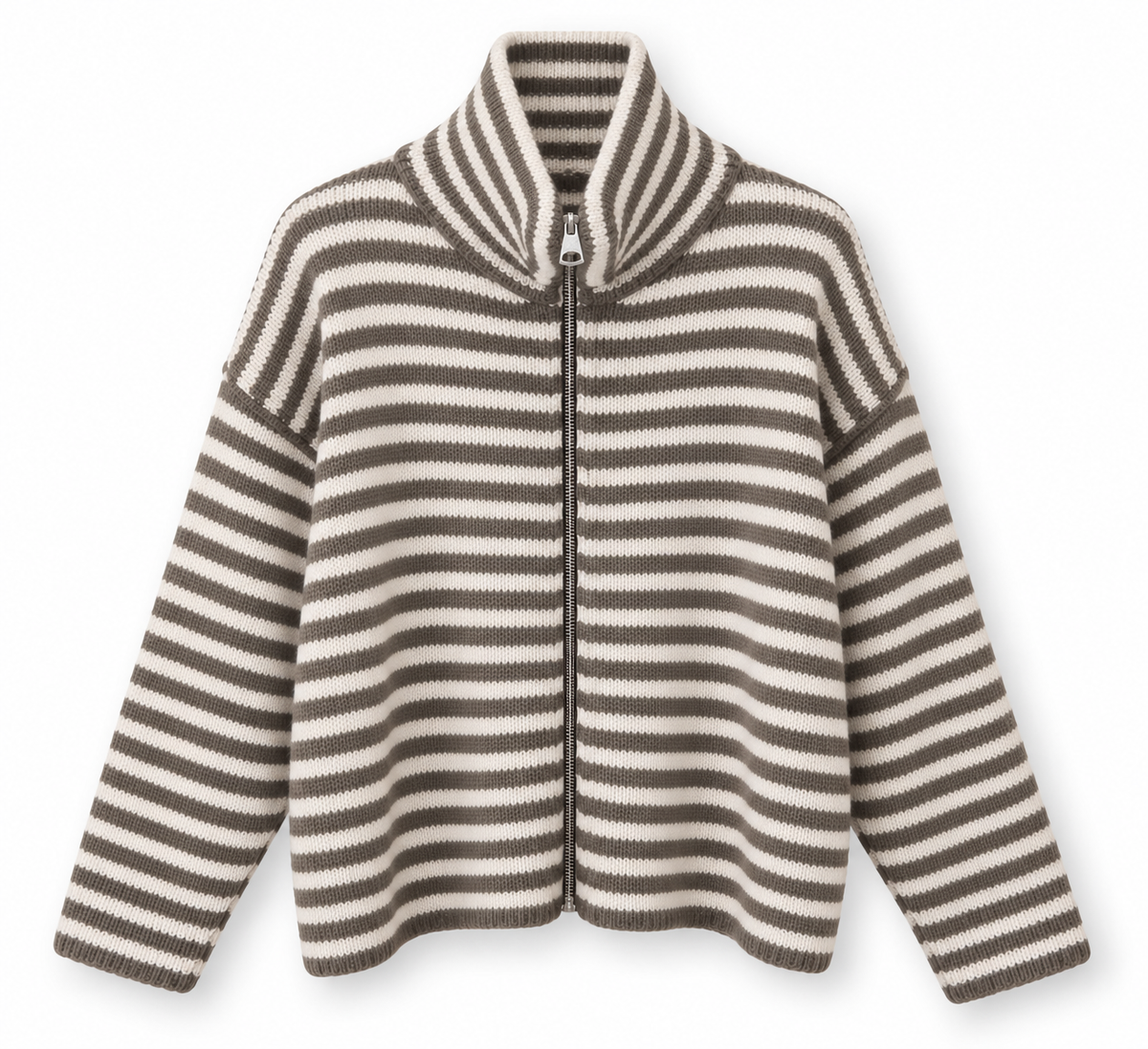 Striped ZIP Cardigan