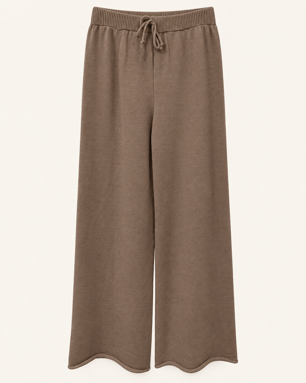 Weite Strickhose mit Bindebund