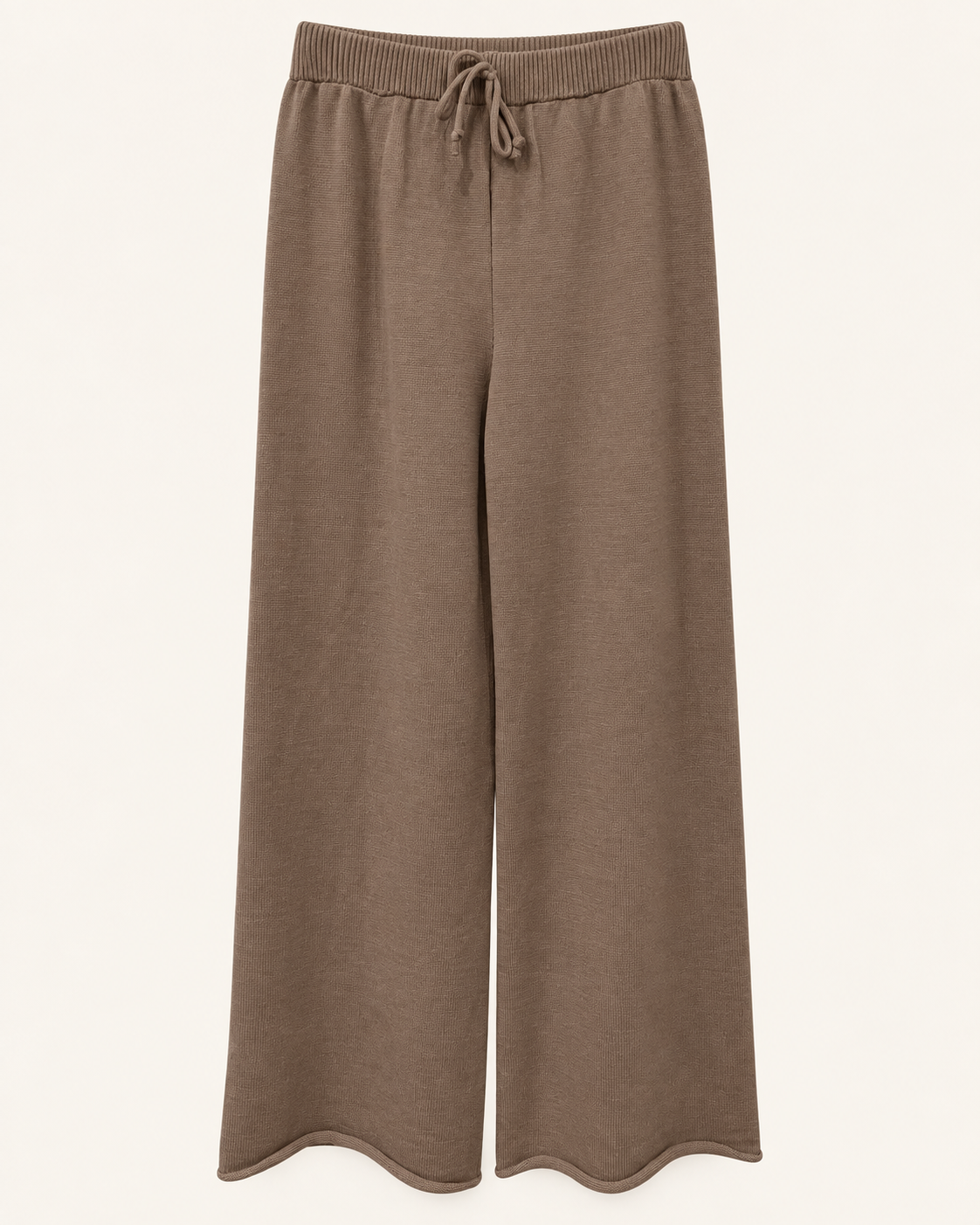 Weite Strickhose mit Bindebund