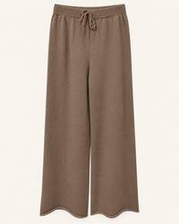 Weite Strickhose mit Bindebund