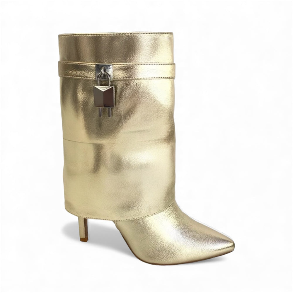 „Vali“ Goldene High-Fashion Stiefelette