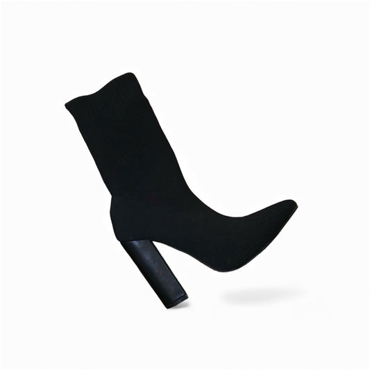 Eleganter Sock-Boot mit Blockabsatz – schwarz & figurbetont