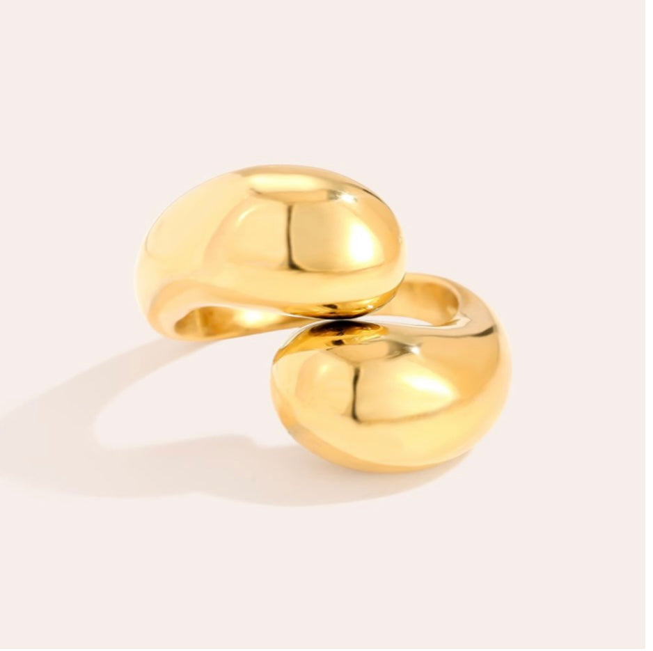 „Mira Bold“  Glänzender Open Ring in Gold/Silber