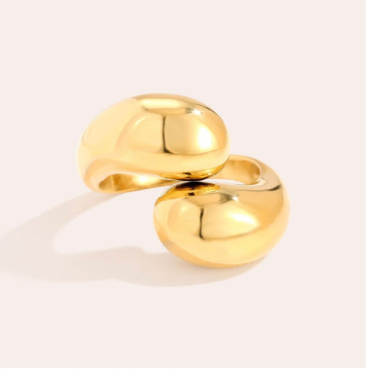 „Mira Bold“  Glänzender Open Ring in Gold/Silber