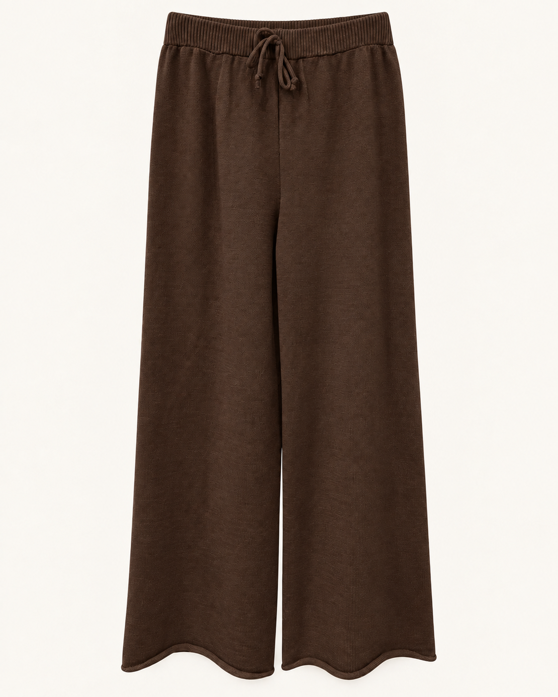 Weite Strickhose mit Bindebund