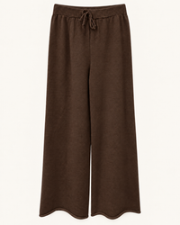 Weite Strickhose mit Bindebund