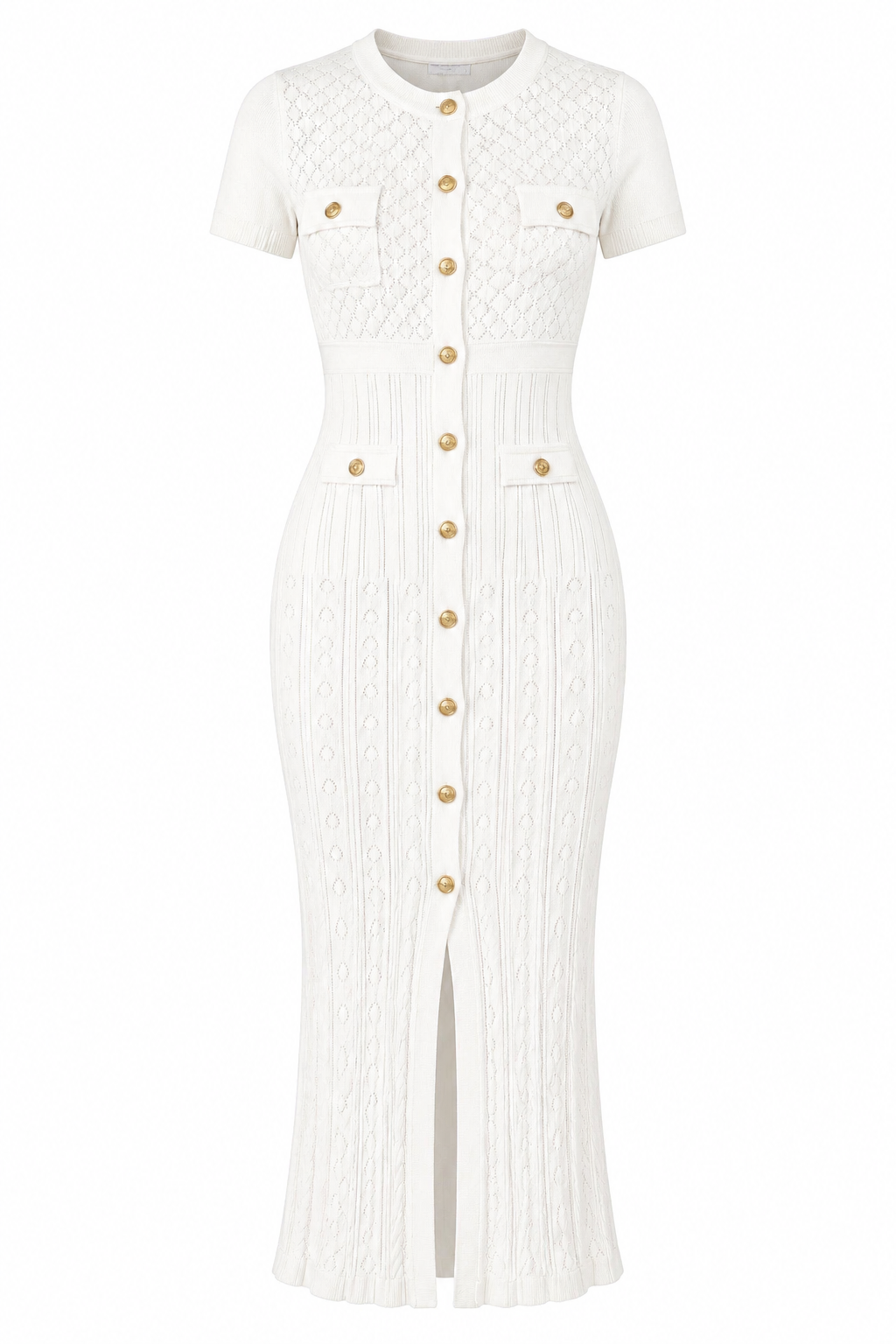 Strickkleid Elena mit goldenen Knöpfen