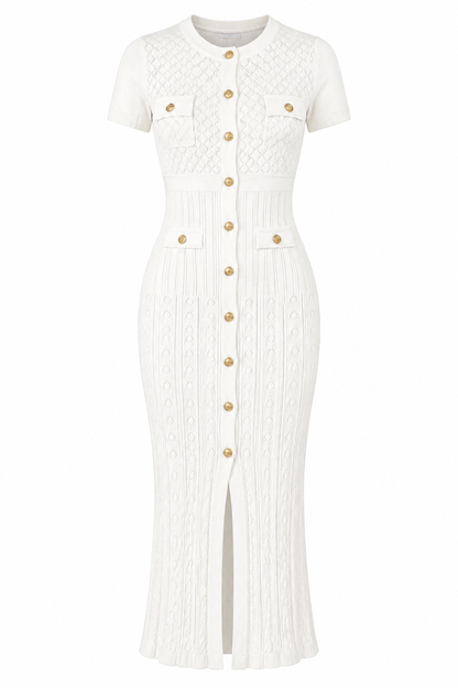 Strickkleid Elena mit goldenen Knöpfen