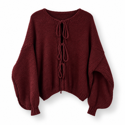 „Mirelle“ - Strickpullover mit Schnürdetails- in verschiedenen Farben