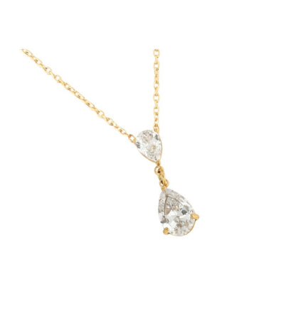 „Celeste“ vergoldete Kette mit funkelndem Tropfenanhänger