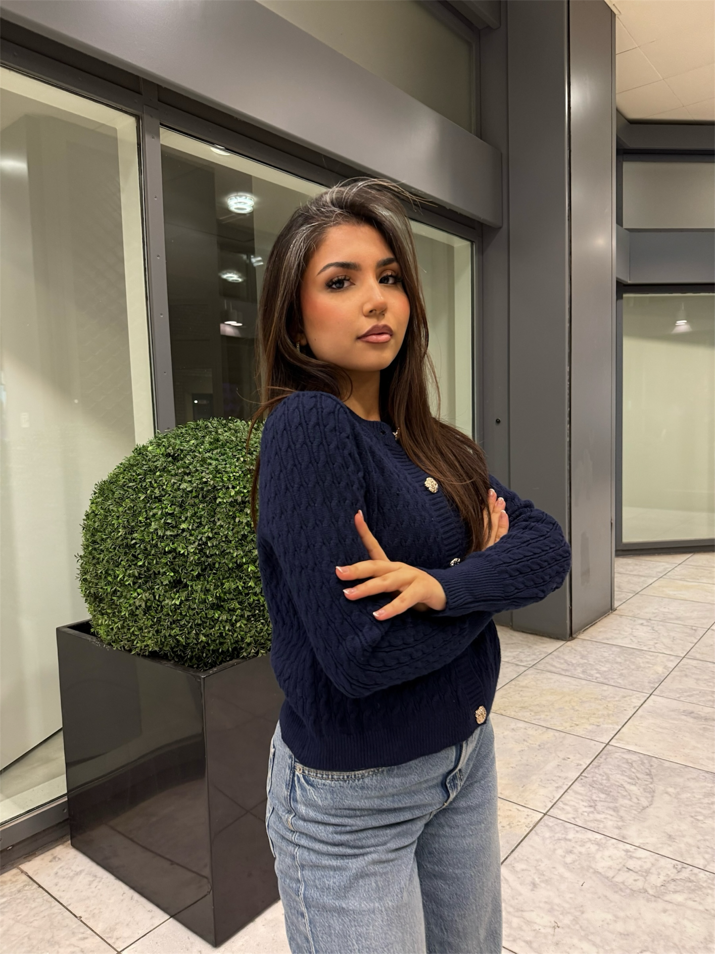 Kabelstrick-Cardigan