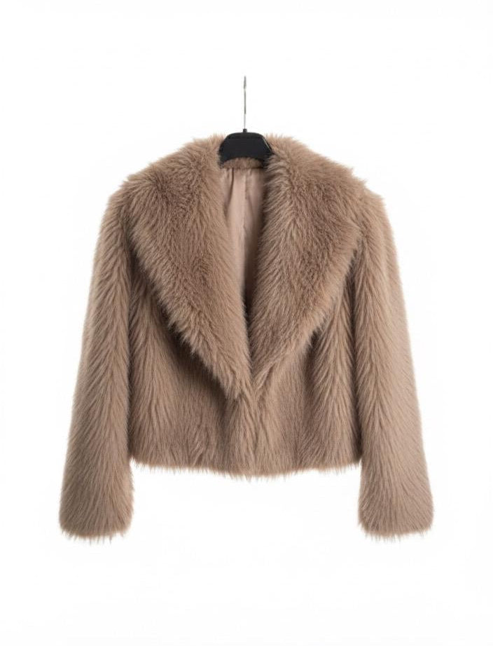 Cropped Kunstfelljacke „Amara“