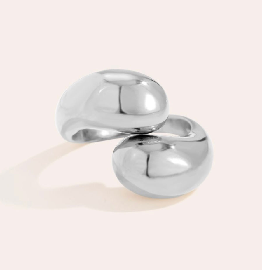 „Mira Bold“  Glänzender Open Ring in Gold/Silber