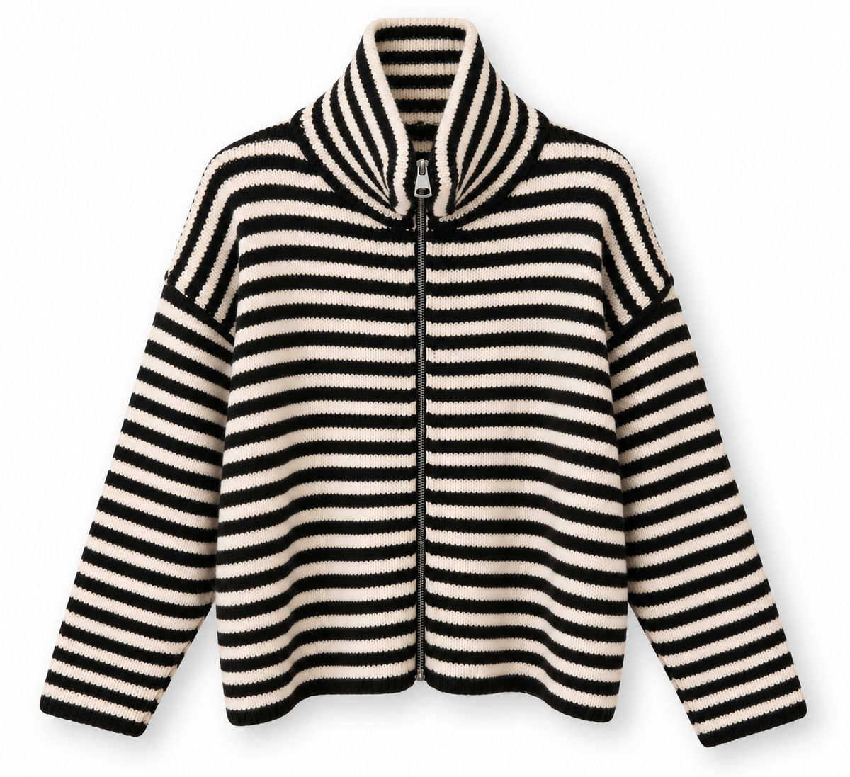 Striped ZIP Cardigan