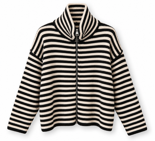 Striped ZIP Cardigan