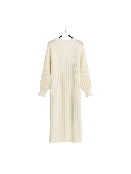 Strickkleid Emilia – Elegantes Rippstrick Midi-Kleid in Creme