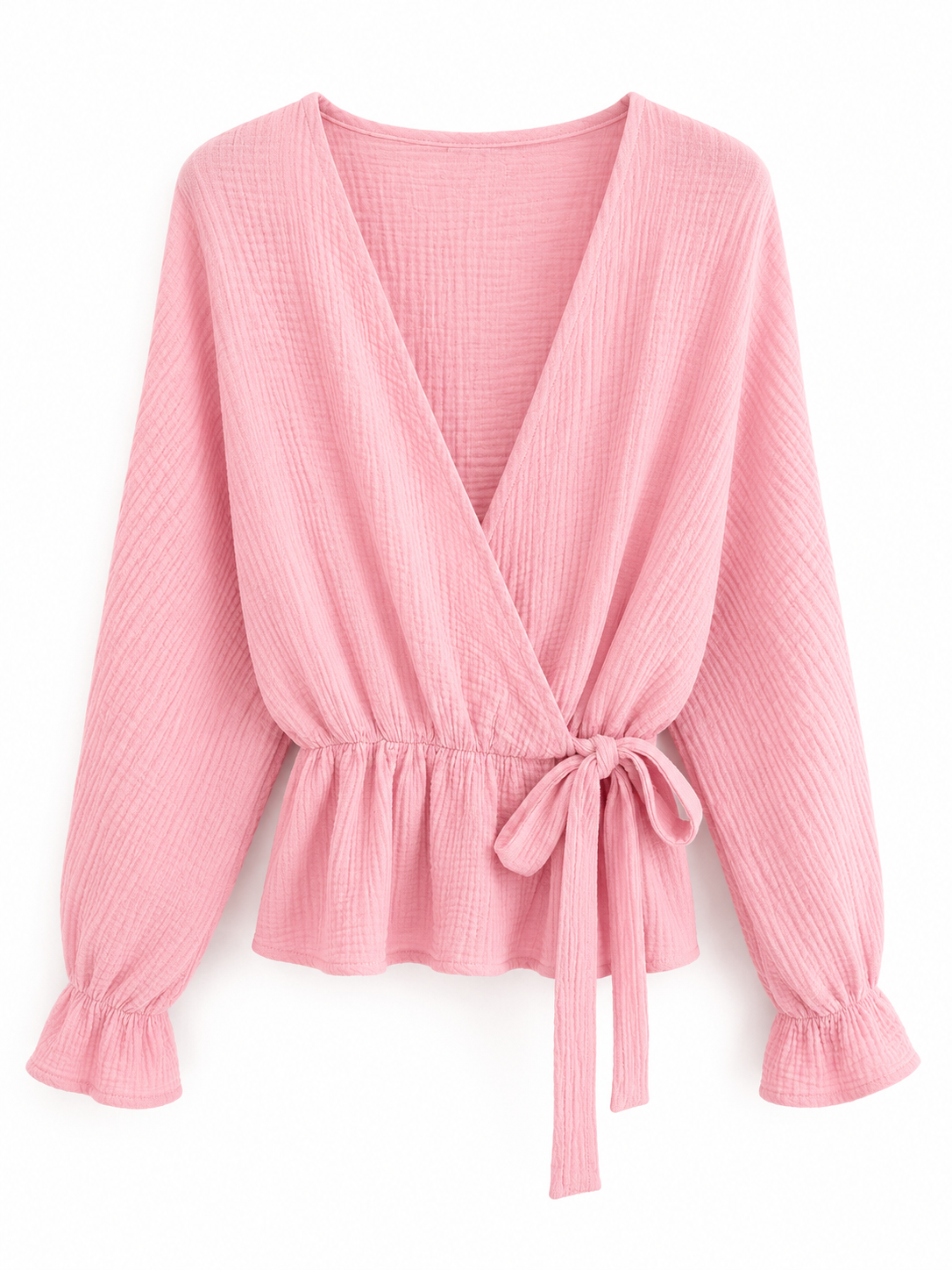 Musselin Wickelbluse mit Bindeband